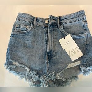 Zara high waisted denim shorts